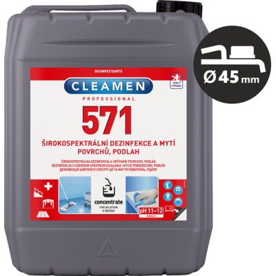 CLEAMEN 571 concentrate širokospektrálna dezinfekcia a umývanie povrchov, podláh